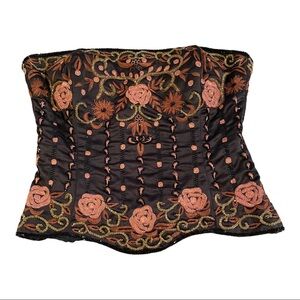 90's Vintage silk beaded corset top
